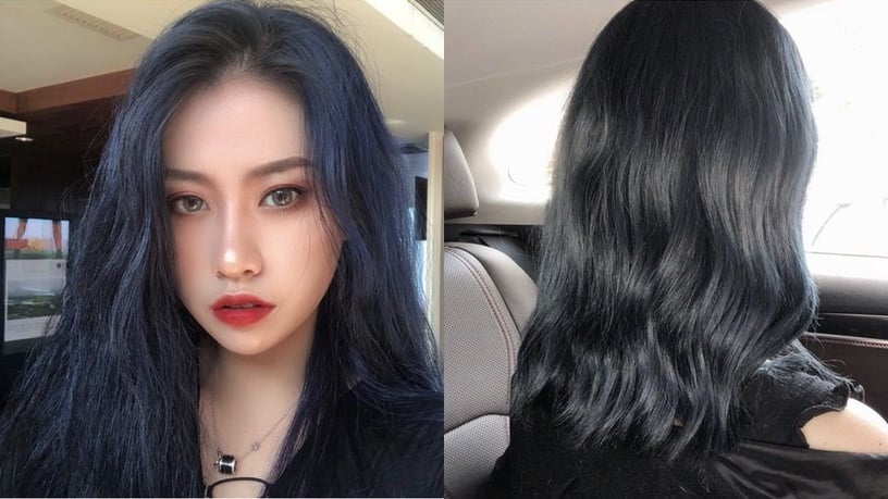 美妆 发型  最近超级多韩星都染了海军蓝的发色回归,不只因为蓝色系发