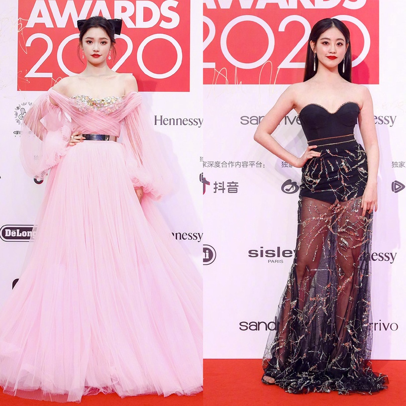 12女星红毯造型pk,赵露思甜美,江疏影美艳,白鹿酥胸辣翻全场