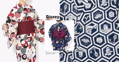 「迪士尼浴衣」華麗登場！米奇圖騰超復古、還有柴郡貓隱身腰帶中，迪士尼控快衝啊～