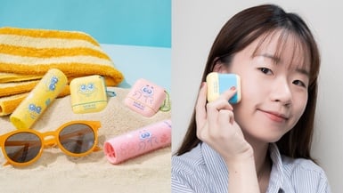 「比奇堡居民集合囉~」未來美十週年聯名海綿寶寶，韓國原裝清爽防曬棒，妝後也能補！