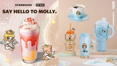 買一送一！星巴克ＸPOP MART「MOLLY」聯名系列新登場，再推限定「草莓布蕾星冰樂」