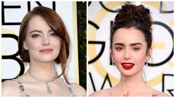 哪裡飛來的仙女～金球獎二美Emma Stone, Lily Collins妝容解析