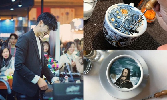 「咖啡上的畫家」！一起來看拉花界男神Lee Kang Bin把世界名畫放上咖啡！