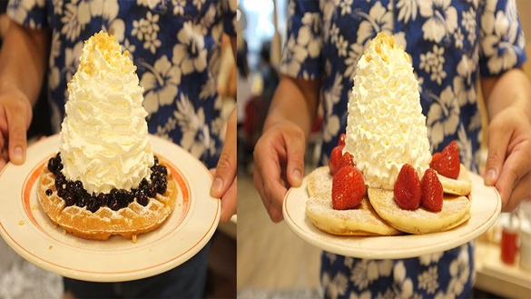 Eggs 'n Things日本人氣第一排隊鬆餅登台，鮮奶油火山鬆餅超高15公分絕對吸睛，排隊等三小時也願意！
