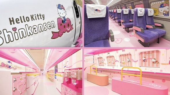 Hello Kitty 登上新幹線！陪你看鐵路風景～