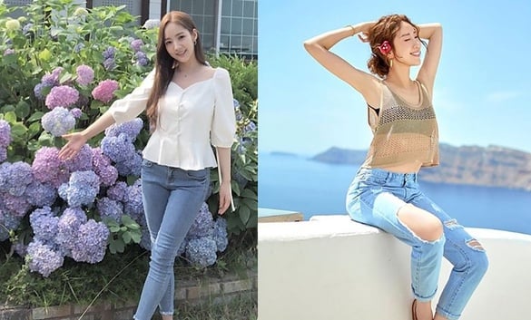 女星的夏季丹寧褲穿搭法！男友褲、寬褲、落地褲各種褲型分別這樣穿