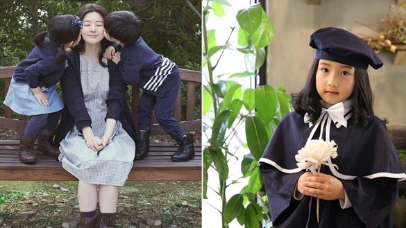 李英愛龍鳳胎幼稚園畢業照曝光！高顏值越來越像媽媽，基因太優良