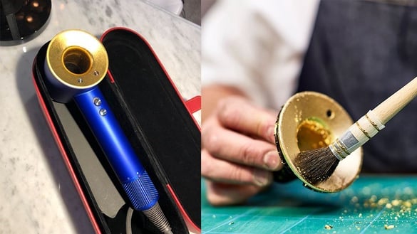 Dyson吹風機限定版新色，科技藍+手貼金箔工藝，美到想當藝術品收藏！