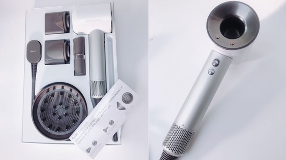 Dyson吹風機白色情人節限定版，銀白的機身，美到尖叫！