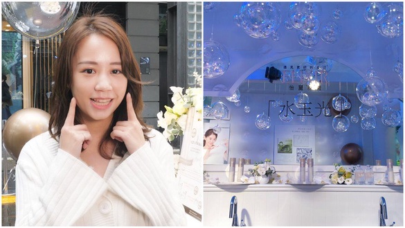 怡麗絲爾「水玉光美肌泡泡屋」夢幻亮相！甜美網紅哈娜帶妳直播逛現場～