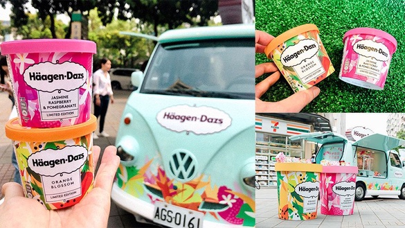 Häagen-Dazs全新春日限定口味新上市，「橙花」、「茉莉覆盆子石榴」花香新口味超推，快跟著花甜小巴士巡迴吧~