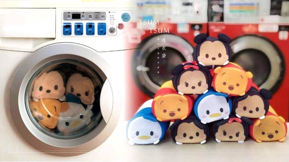 迪士尼推出「Tsum Tsum洗衣袋」，TsumTsum在洗衣機裡滾來滾去超療癒！