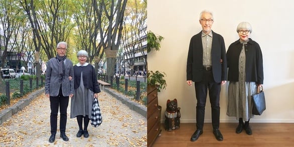 日本「時尚老夫妻」bon與pon，結婚38年IG狂放閃，時髦穿搭吸粉80萬人！