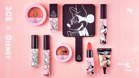 3CE x Disney聯名重量級彩妝登場！超可愛米妮&amp;黛西美妝，日本迪士尼搶先開賣！