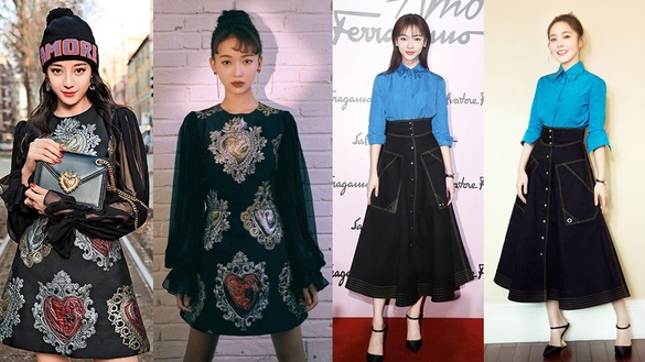 吳謹言、迪麗熱巴同場比美！兩人3次撞衫，吳謹言和14位女星撞衫對比圖，竟完勝女神Krystal
