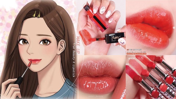 《女神降臨》任朱靜招牌「#水光珊瑚色」唇彩特搜，鮮嫩欲滴的雙唇，難怪＿忍不住親下去啦！