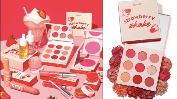 colourpop x「草莓奶昔」粉嫩系列超萌上市！零廢色9色莓果眼影盤，彩妝控必收！