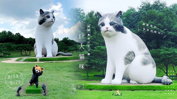 巨型喵星人出沒！韓國奧林匹克公園「AR動物園」，10公尺超巨大貓咪成為最新打卡熱點！