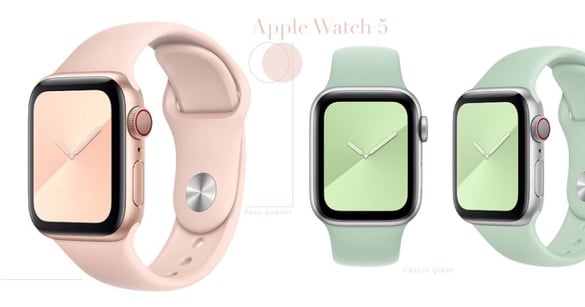 Apple Watch 5錶帶新色登場！「西柚霧粉、牛油果綠」，柔美配色怎麼搭都好看！