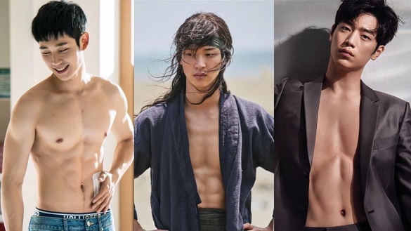 《綠豆傳》張東尹女裝美翻，但有腹肌好違和！7位「天使臉孔魔鬼身材」的男星，丁海寅身材好狼系