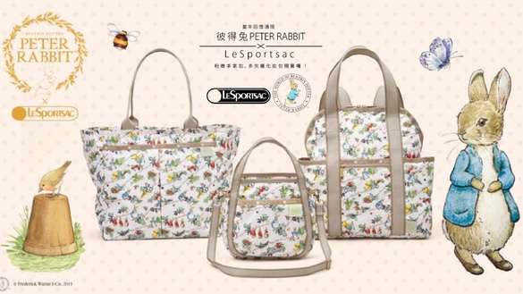 童年回憶湧現「彼得兔PETER RABBIT x LeSportsac」粉嫩手拿包、多夾層化妝包開賣囉!