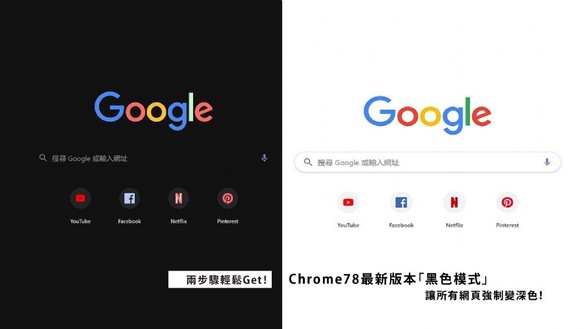 Chrome也有「黑色模式」！二步驟手把手教學，讓Chrome所有網頁強制變黑色背景！