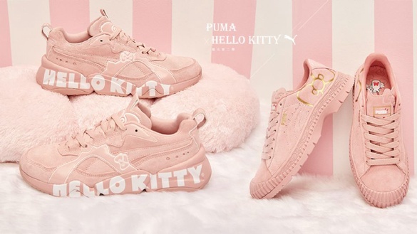 PUMA x HELLO KITTY最強聯名，PUMA「奶油草莓色」凱蒂貓球鞋、後背包，融化所有KITTY迷的少女心！