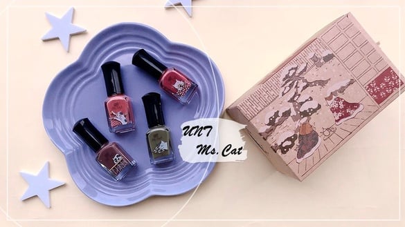 UNT魔幻水指彩秋冬絕美色，首度和貓小姐Ms.Cat推出聯名！一組四色貓奴必收，好塗好撕，而且還是限量！