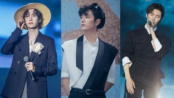 《陳情令》演唱會12男神帥照大集合！肖戰貝蕾帽、王一博草帽，兩人對視超有愛