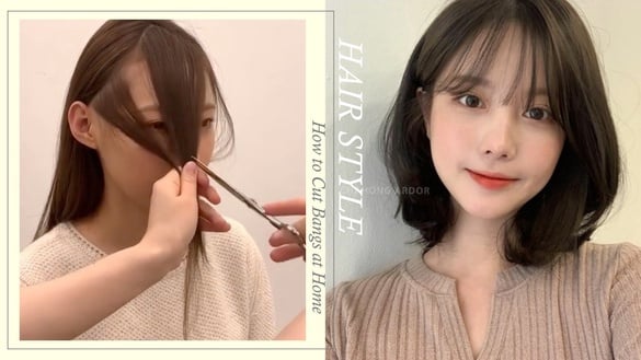 髮型師剪「瘦臉瀏海」教學！關鍵分線+拇指弧度，手殘黨也能居家剪髮、中分變空氣瀏海