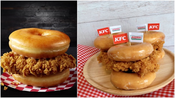 肯德基xKrispy Kreme推超狂跨界新品「美式甜甜圈咔啦雞腿堡」，限時限量快閃登場