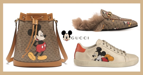 GUCCI 米奇系列超萌上市！經典GUCCI老花+米奇圖騰，水桶包、運動鞋、手機殼都要搶！