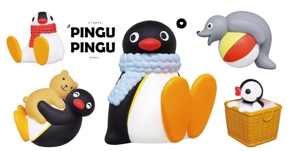 日本「企鵝家族PINGU」扭蛋系列，企鵝妹妹、泰迪熊、海豹也一起來相擁取暖啦！