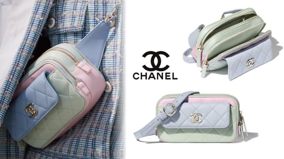 CHANEL早春腰包，「粉嫩藍+果漾綠」馬卡龍配色、外加獨立零錢包，甜美女孩必入手！