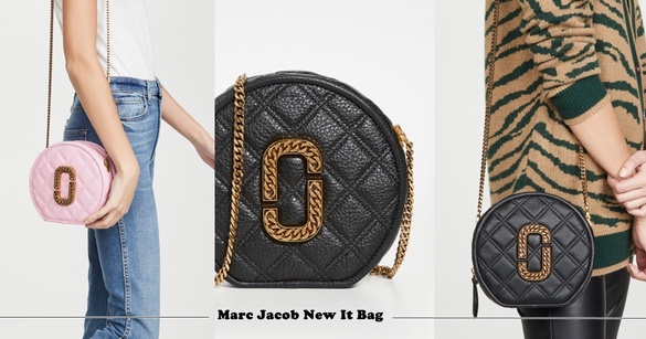 全新Marc Jacobs小圓包，金色鍊帶、雙格線高奢華感，不到NT15,000小資女快收！