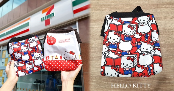 HELLO KITTY環保系列周邊第二彈！保冷袋、吸管套組、摺疊購物袋 ，四款圖樣都在7-11