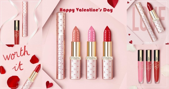 必須搶！LOREAL推情人節限定「愛心小粉管」～粉嫩包裝超夢幻，唇釉、睫毛膏也不能錯過