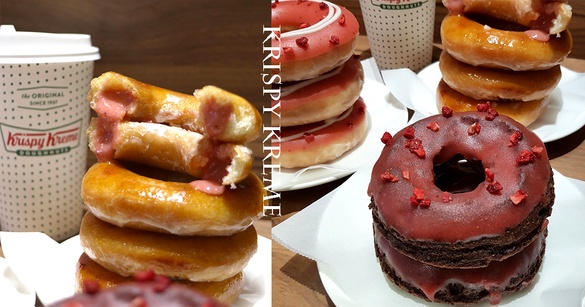Krispy Kreme流沙布蕾甜甜圈再升級！超罪惡「草莓布蕾甜甜圈」，這天加碼甜甜圈免費送