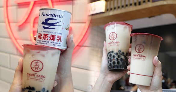 春陽茶事Ｘ飛燕煉乳！濃郁系飛雁花生奶茶＆港式鴛鴦奶茶，加碼免費加料珍珠