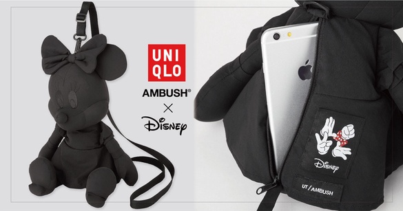 Uniqlo推出「暗黑米妮包」！Uniqlo x Ambush x Disney三方聯名，全黑米妮包四月上市！