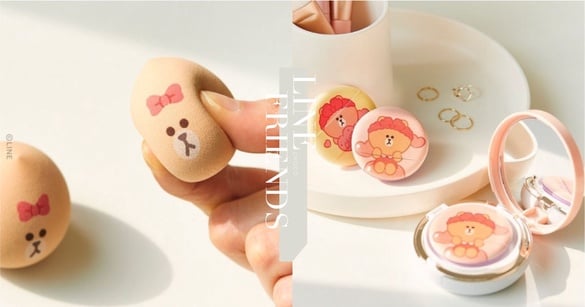 LINE FRIENDS「CHOCO美妝系列」上市！超萌熊美化身主角，美妝蛋一顆台幣200有找！