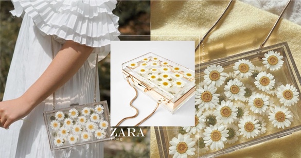 仙氣爆棚！Zara、Tory Burch春夏新款「雛菊包」透明材質+雛菊真花，美出新高度～