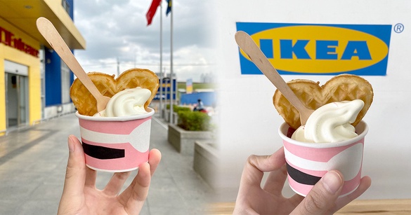IKEA季節限定「甜心冰淇淋」回歸囉！超萌的愛心鬆餅，搭配香草霜淇淋，兩個銅板就搞定