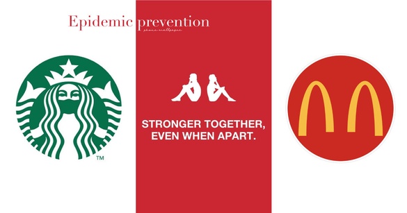 「防疫Logo」正夯！Kappa不再背靠背、麥當勞M字分離、星巴克人魚戴口罩，人類請看齊！