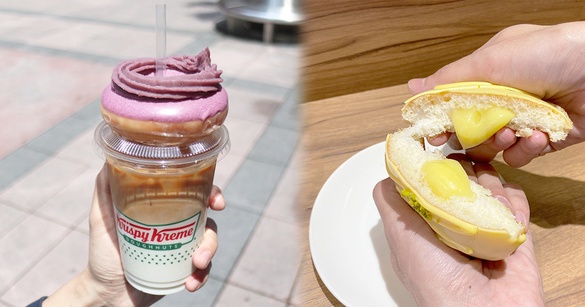 甜甜圈也能加芋泥！Krispy Kreme推出芋泥紫薯甜甜圈，加碼超夯的檸檬糖霜甜甜圈回歸囉