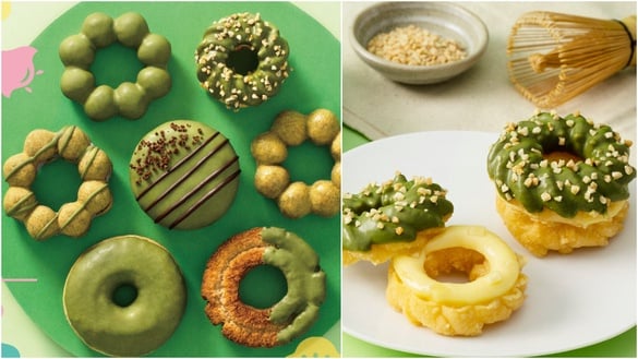 Mister Donut x 辻利茶舗聯名抹茶季登場！「抹茶雙層波堤」、「抹茶黃金圈」香濃必吃