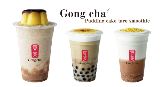 芋泥尬布丁新風味太強了！貢茶＋統一布丁推新品「布丁蛋糕芋泥冰沙」Q彈綿密必喝！