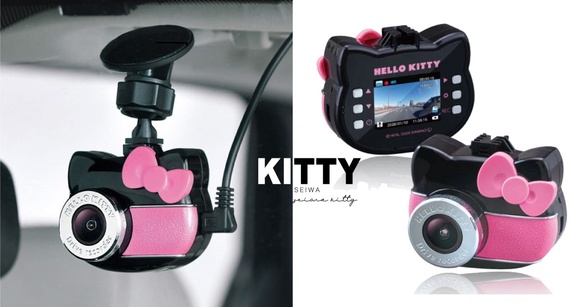 KITTY正在錄！日本SEIWA推超萌「KITTY行車紀錄器」，粉紅蝴蝶結和小黑臉太卡哇伊～