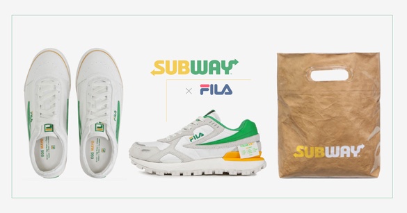 韓國 FILA x SUBWAY 超狂聯名上市！把SUBWAY穿在腳上也清爽，還把紙袋變成手提包～
