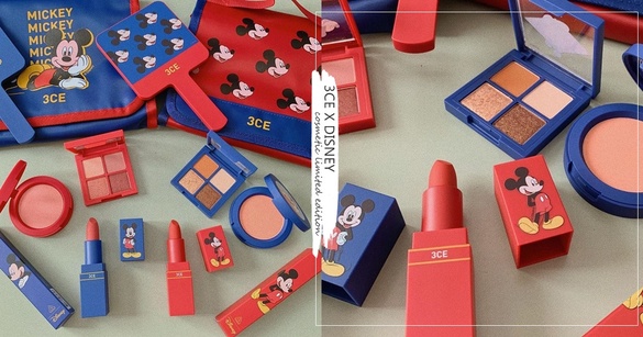 3CE X DISNEY聯名彩妝太犯規！米奇四色眼影、手拿鏡必須收，還有可愛到破表米奇化妝包